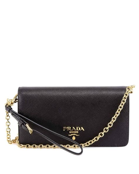 prada saffiano chain clutch|prada clutch.